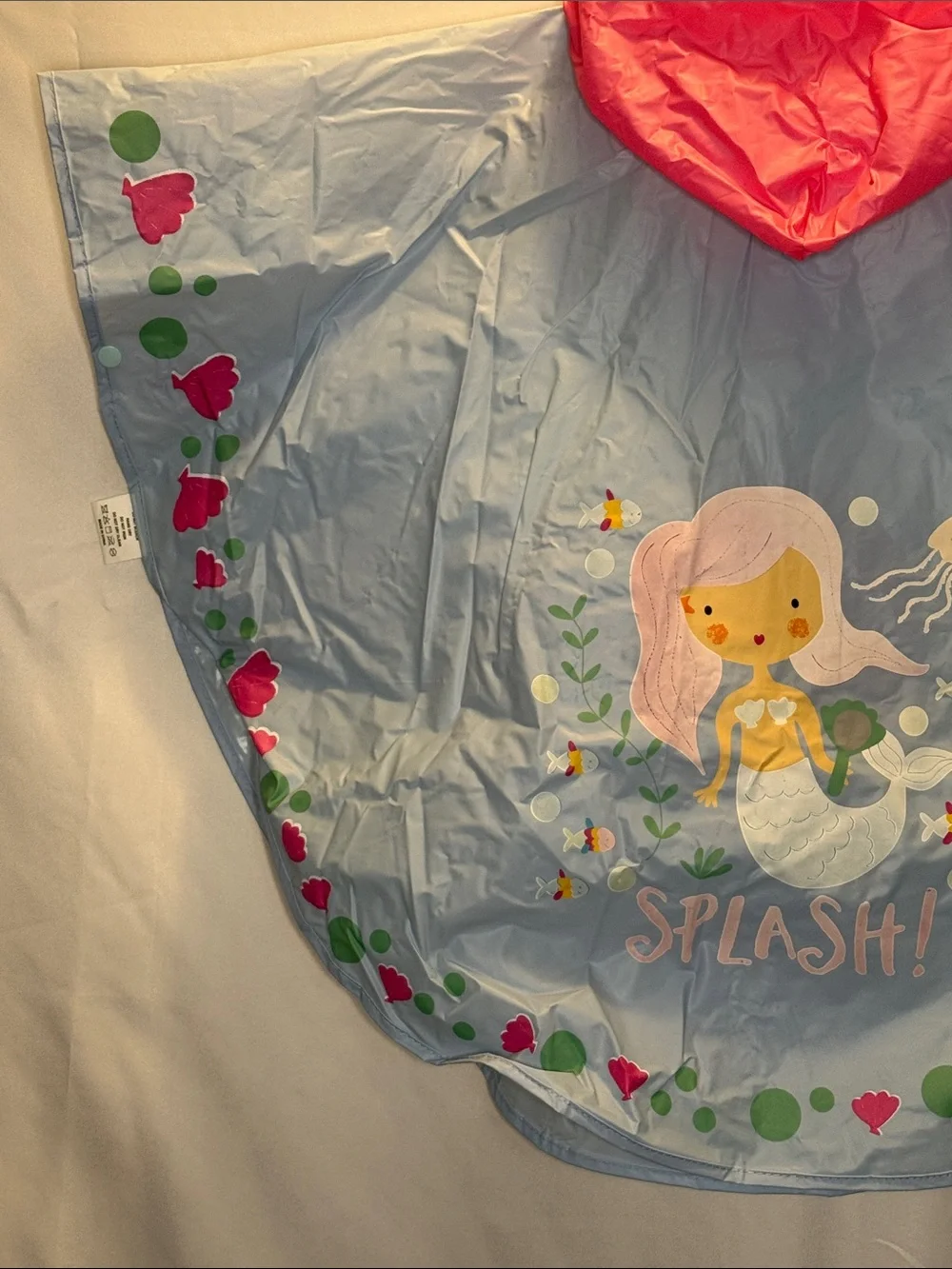 Kids Pink & Light Blue Mermaid Rain Poncho